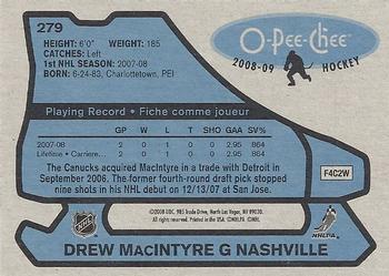 2008-09 O-Pee-Chee - 1979-80 Retro #279 Drew MacIntyre Back