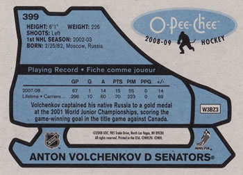 2008-09 O-Pee-Chee - 1979-80 Retro #399 Anton Volchenkov Back