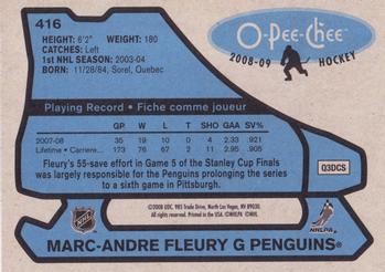 2008-09 O-Pee-Chee - 1979-80 Retro #416 Marc-Andre Fleury Back