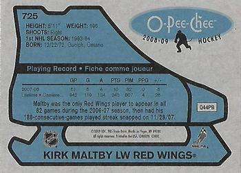 2008-09 O-Pee-Chee - 1979-80 Retro #725 Kirk Maltby Back