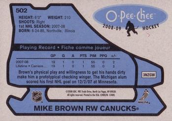 2008-09 O-Pee-Chee - 1979-80 Retro #502 Mike Brown Back