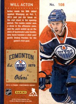 2013-14 Panini Contenders #108 Will Acton Back