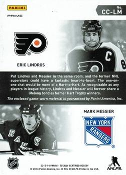 2013-14 Panini Totally Certified - Certified Competitors Jerseys Prime Blue #CC-LM Eric Lindros / Mark Messier Back