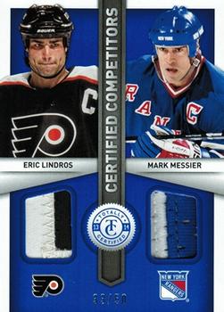 2013-14 Panini Totally Certified - Certified Competitors Jerseys Prime Blue #CC-LM Eric Lindros / Mark Messier Front