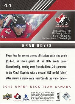 2013 Upper Deck Team Canada #11 Brad Boyes Back