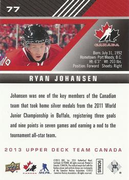 2013 Upper Deck Team Canada #77 Ryan Johansen Back