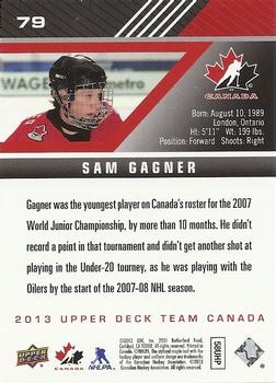 2013 Upper Deck Team Canada #79 Sam Gagner Back