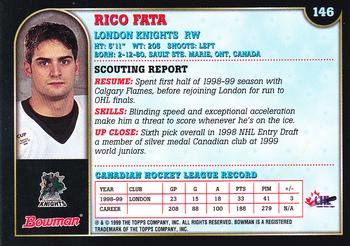 1999 Bowman CHL #146 Rico Fata Back