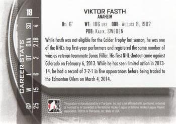 2013-14 In The Game Between the Pipes #19 Viktor Fasth Back