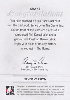 2013-14 In The Game StickWork - Stickrack Dual Silver #SRD-46 Phil Kessel / Jonathan Bernier Back