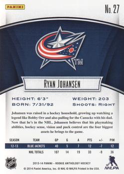 2013-14 Panini Rookie Anthology #27 Ryan Johansen Back