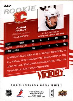 2008-09 Upper Deck - 2008-09 Upper Deck Victory Update #339 Adam Pardy Back