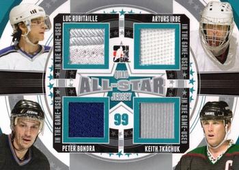 2013-14 In The Game Used - All-Star Jersey Quad Silver Version #ASQJ-06 Luc Robitaille / Arturs Irbe / Peter Bondra / Keith Tkachuk Front
