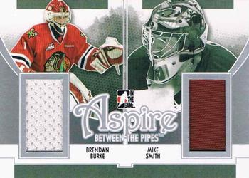 2013-14 In The Game Between the Pipes - Aspire Jerseys Silver #ASP-03 Brendan Burke / Mike Smith Front