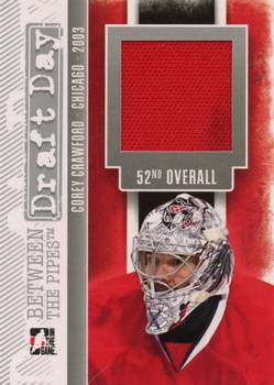 2013-14 In The Game Between the Pipes - Draft Day Jerseys Silver #DD-04 Corey Crawford Front
