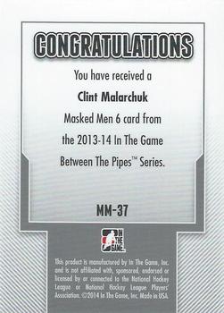 2013-14 In The Game Between the Pipes - Masked Men 6 Red #MM-37 Clint Malarchuk Back