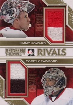 2013-14 In The Game Between the Pipes - Rivals Jerseys Gold #R-02 Jimmy Howard / Corey Crawford Front