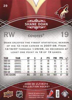 2008-09 Upper Deck Ultimate Collection #29 Shane Doan Back