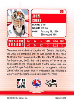 2008-09 In The Game Between The Pipes #22 John Curry Back