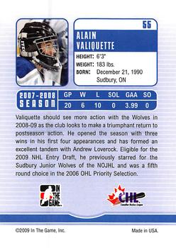 2008-09 In The Game Between The Pipes #55 Alain Valiquette Back