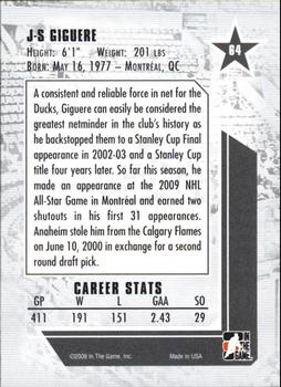 2008-09 In The Game Between The Pipes #64 J-S Giguere Back