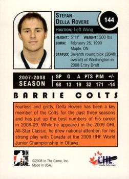 2008-09 In The Game Heroes and Prospects #144 Stefan Della Rovere Back