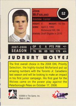 2008-09 In The Game Heroes and Prospects #52 John McFarland Back