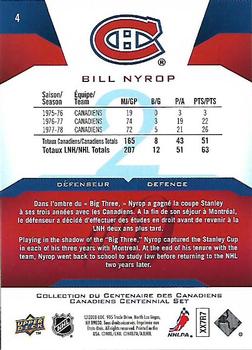 2008-09 Upper Deck Montreal Canadiens Centennial #4 Bill Nyrop Back