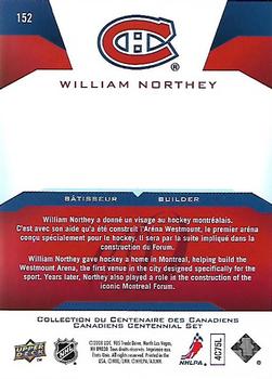 2008-09 Upper Deck Montreal Canadiens Centennial #152 William Northey Back