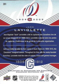 2008-09 Upper Deck Montreal Canadiens Centennial #201 Jack Laviolette Back