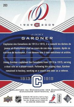 2008-09 Upper Deck Montreal Canadiens Centennial #203 Jimmy Gardner Back