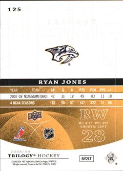 2008-09 Upper Deck Trilogy #125 Ryan Jones Back