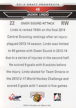 2014 In The Game Draft Prospects #46 Jaden Lindo Back