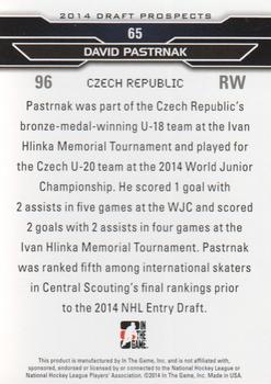 2014 In The Game Draft Prospects #65 David Pastrnak Back