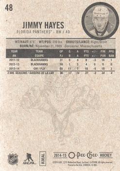 2014-15 O-Pee-Chee #48 Jimmy Hayes Back