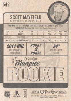 2014-15 O-Pee-Chee #542 Scott Mayfield Back