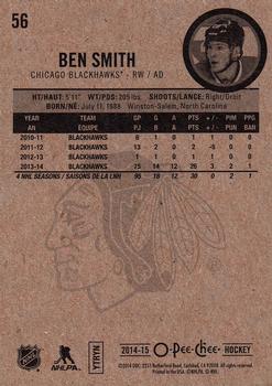 2014-15 O-Pee-Chee #56 Ben Smith Back