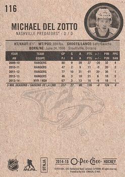 2014-15 O-Pee-Chee #116 Michael Del Zotto Back