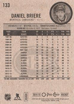 2014-15 O-Pee-Chee #133 Daniel Briere Back