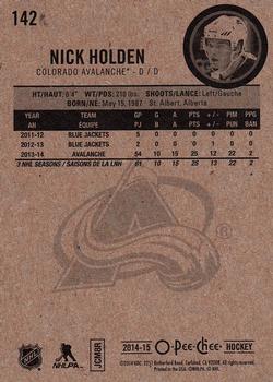 2014-15 O-Pee-Chee #142 Nick Holden Back
