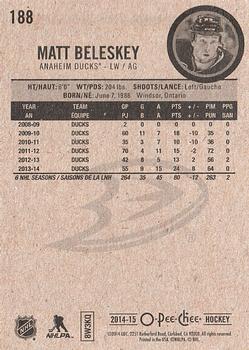 2014-15 O-Pee-Chee #188 Matt Beleskey Back