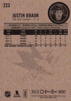 2014-15 O-Pee-Chee #223 Justin Braun Back