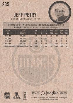 2014-15 O-Pee-Chee #235 Jeff Petry Back