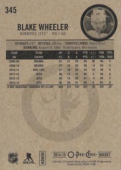 2014-15 O-Pee-Chee #345 Blake Wheeler Back