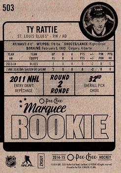 2014-15 O-Pee-Chee #503 Ty Rattie Back