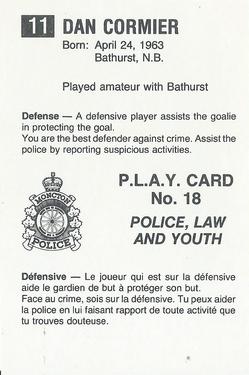 1984-85 Moncton Golden Flames (AHL) Police #18 Dan Cormier Back