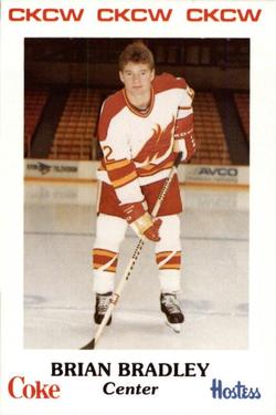 1985-86 Moncton Golden Flames (AHL) Police #9 Brian Bradley Front