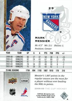 2008-09 Upper Deck The Cup #29 Mark Messier Back