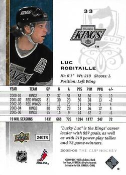 2008-09 Upper Deck The Cup #33 Luc Robitaille Back