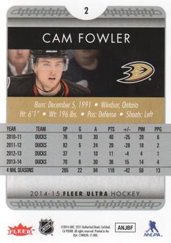 2014-15 Ultra #2 Cam Fowler Back